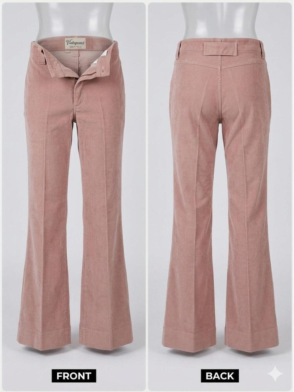 👖 DKNY Y2K VTG Corduroy Flare Pants Women 30/32 Pink J1-26 🩷